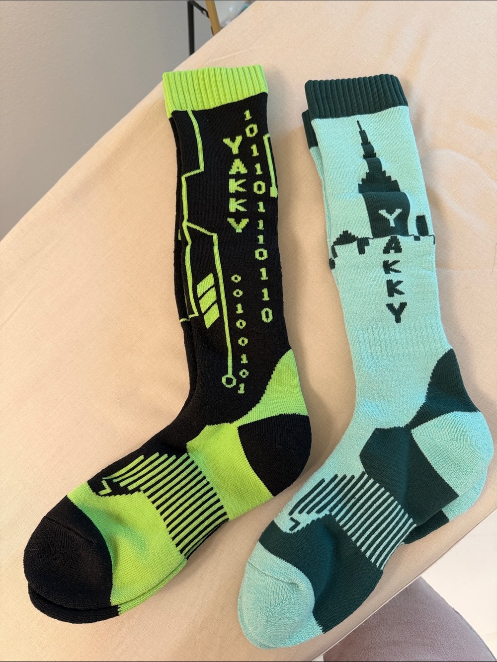 Athletic Crew Socks - Neon Green & Mint